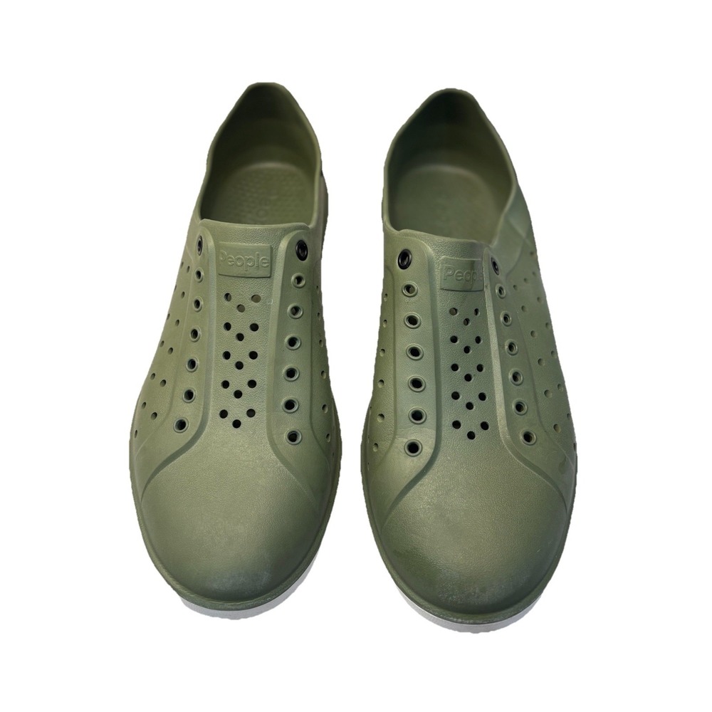 Mens Native Jefferson Bio-Based EVA Perforated Slip On Olive Green Shoes Size 12